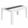 Mesa de Comedor Georgia para 6 Personas, 140x90 cm, Blanco y Gris