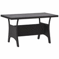 Mesa de Jardín de Ratán Sintético Negro 120x70x66 cm para Exteriores