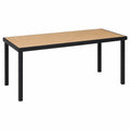 Outsunny Mesa de Aluminio para Jardín, 8 Personas, Terraza y Balcón, 190x90x74 cm, Natural y Negro