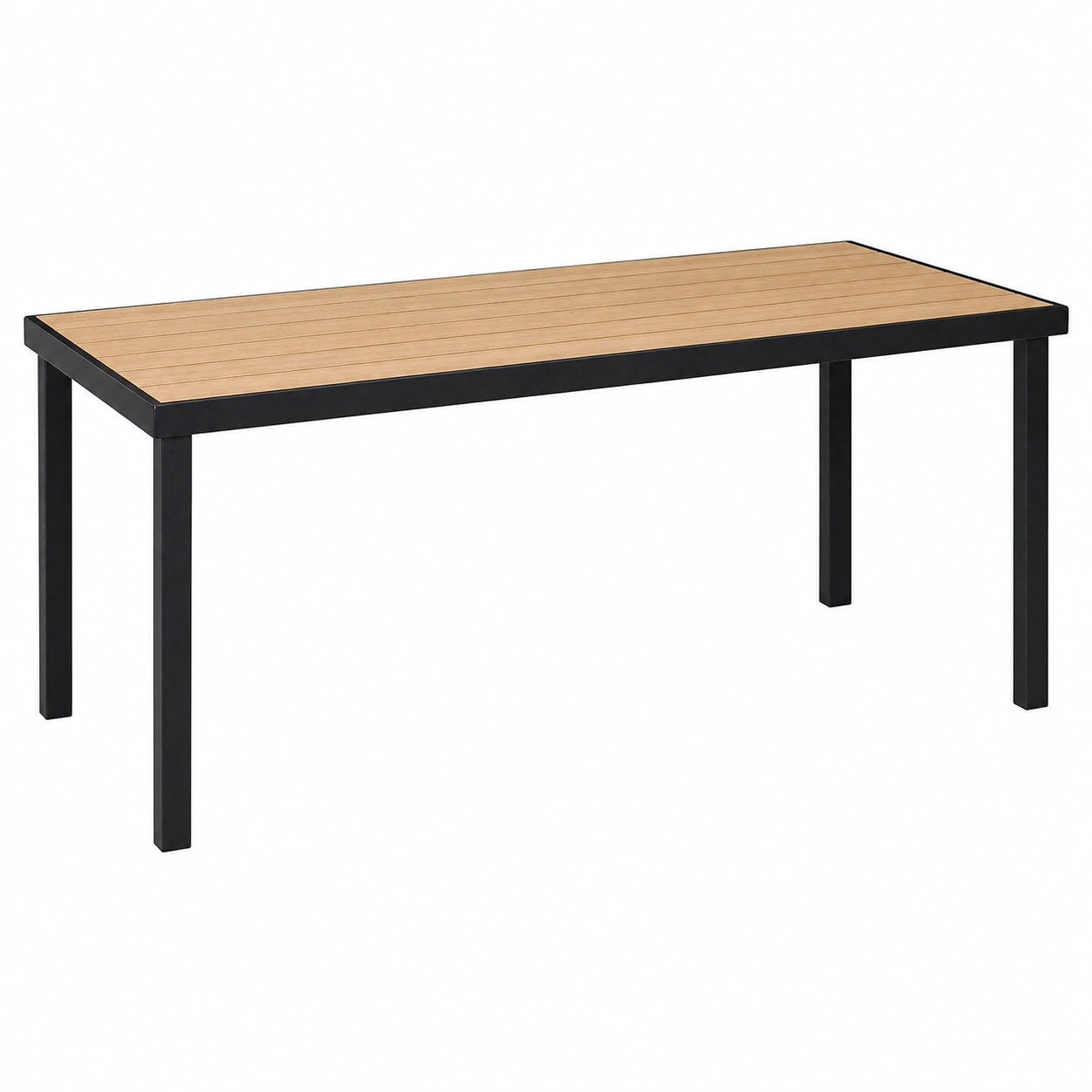 Outsunny Mesa de Aluminio para Jardín, 8 Personas, Terraza y Balcón, 190x90x74 cm, Natural y Negro