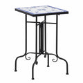 Mesa de Exterior Azul y Blanca de Mosaico para Jardín y Terraza