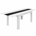 Mesa extensible Georgia para comedor, 6-10 personas, blanco y negro