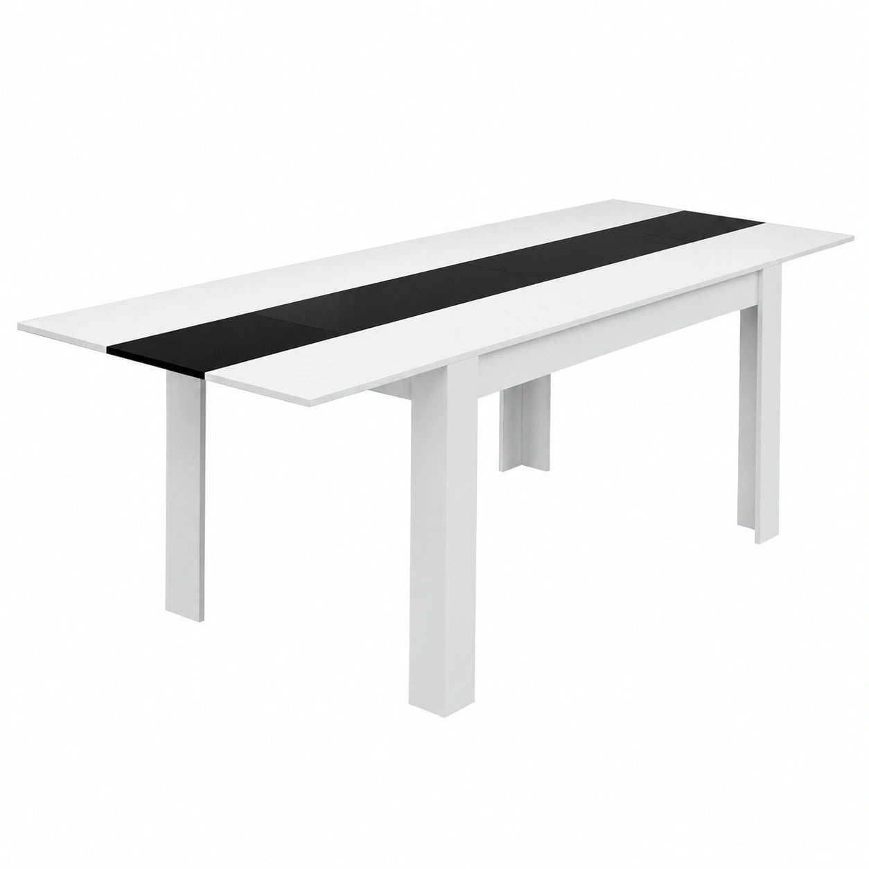 Mesa extensible Georgia para comedor, 6-10 personas, blanco y negro