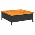 Mesa de Jardín Exterior de Ratán Sintético y Madera de Acacia Negra