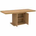 Mesa de Comedor Extensible Juliette para 6-10 Personas, Diseño Moderno con Pata Central y Almacenamiento, 160-200 cm