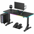 Ultradesk Iron - Mesa Gaming Ajustable LED RGB, Doble Monitor, Negra