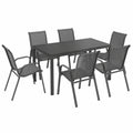 Conjunto de Jardín Madrid - Mesa de 150 cm y 6 Sillas Apilables en Gris Antracita