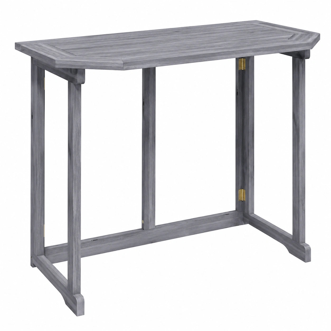 Mesa de Balcón Plegable de Madera de Acacia Gris para Exterior
