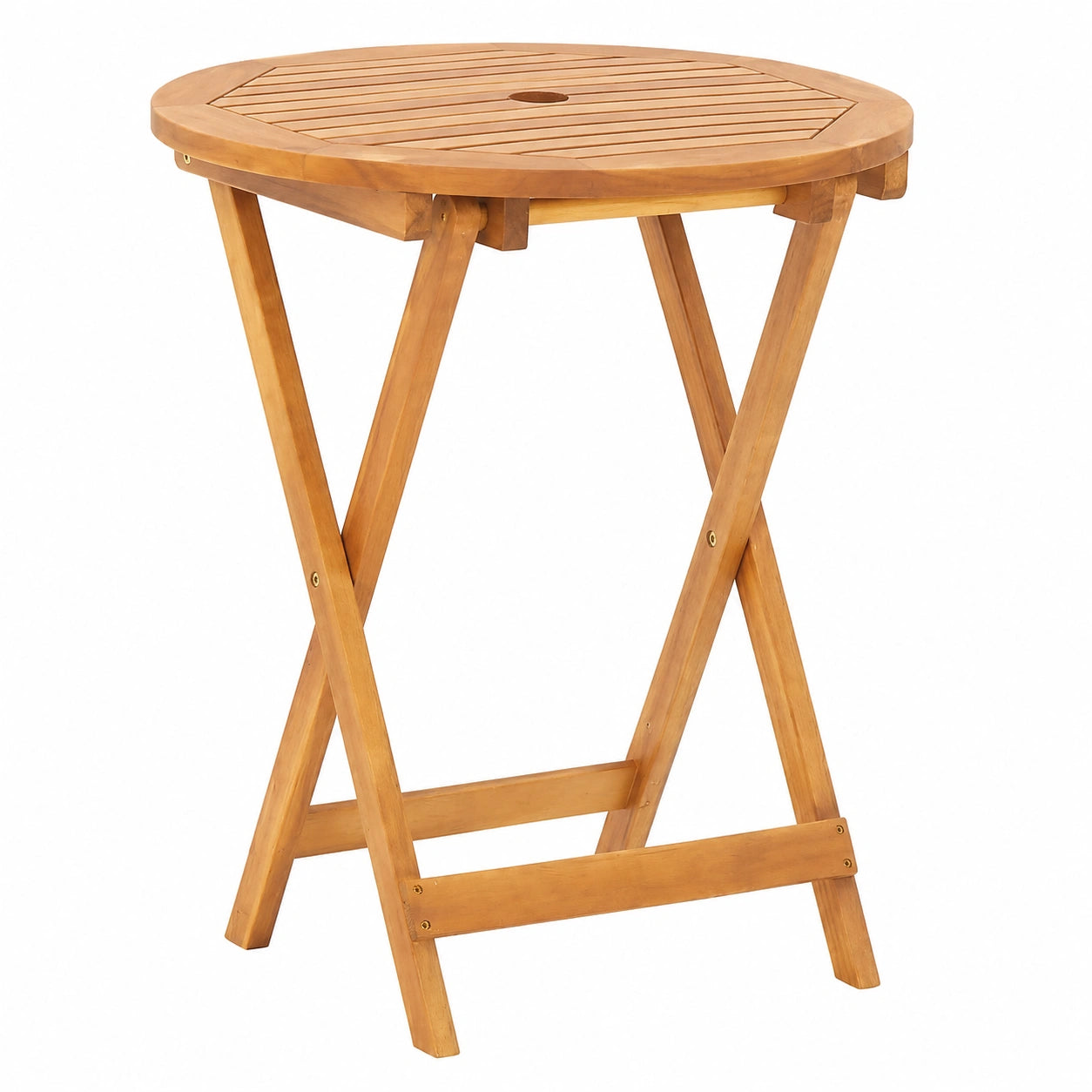 Mesa Redonda Plegable de Acacia para Jardín y Terraza