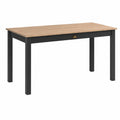 Mesa de Comedor Rectangular para 8 Personas con Cajón, Madera y Negro, 150 cm