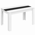 Mesa de Comedor Rectangular ROZY para 6 Personas, 110 cm, Blanco y Negro