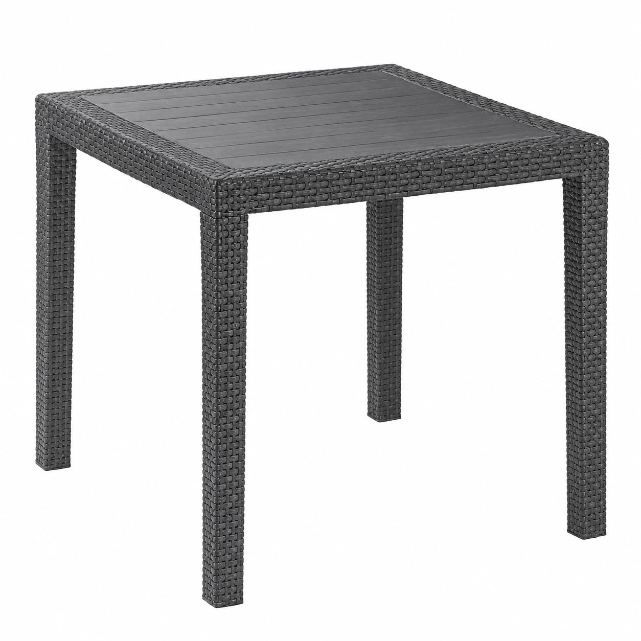 Mesa Ratan Resina Antracita King 79x79x72 IPAE-PROGARDEN
