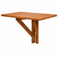 Mesa plegable de balcón 60x40 cm, madera de eucalipto resistente, color marrón