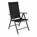 Conjunto de Comedor Exterior de Aluminio en Antracita con Mesa y 4 Sillas Ajustables