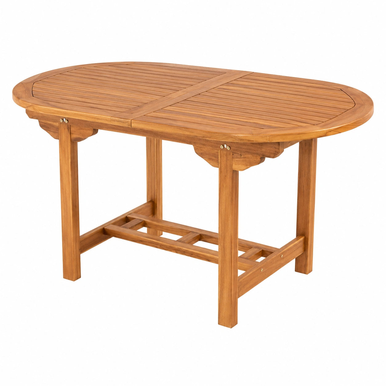 Mesa Extensible de Jardín Ovalada de Madera Teca, 160-210 cm