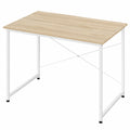 Mesa de Estudio y Oficina 80x60x70 cm, Roble Claro y Blanco, Estrutura Metálica
