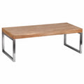 Mesa Moderna de Centro de Acacia y Metal 120x60x40 cm para Salón