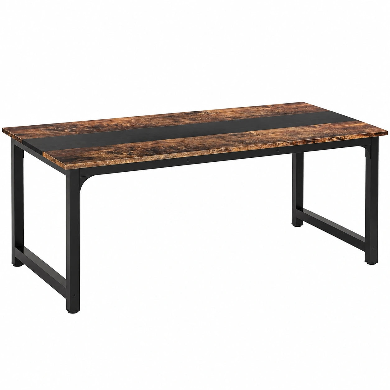 Mesa de Oficina Moderna 160x80cm, Escritorio Grande para Ordenador, Estilo Rústico/Negro