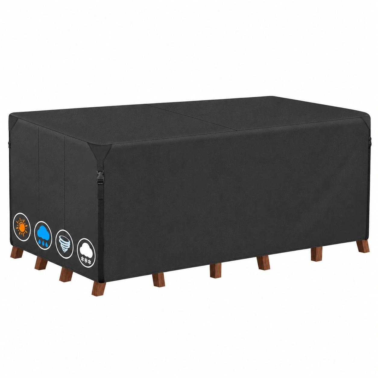 Funda Impermeable para Muebles de Jardín 280x190x73 CM, Tela Oxford 600D con Recubrimiento PU, Protege Mesa Rectangular contra Viento y Rayos UV