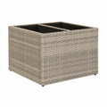 Mesa de Jardín de Ratán Sintético Gris Claro con Tapa de Vidrio