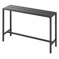 VEVOR Mesa de Bar Exterior, 1400x375x980 mm, Comedor Rectangular con Tablero Impermeable y Estructura Metálica, Mueble de Jardín para Terraza y Piscina, Negro